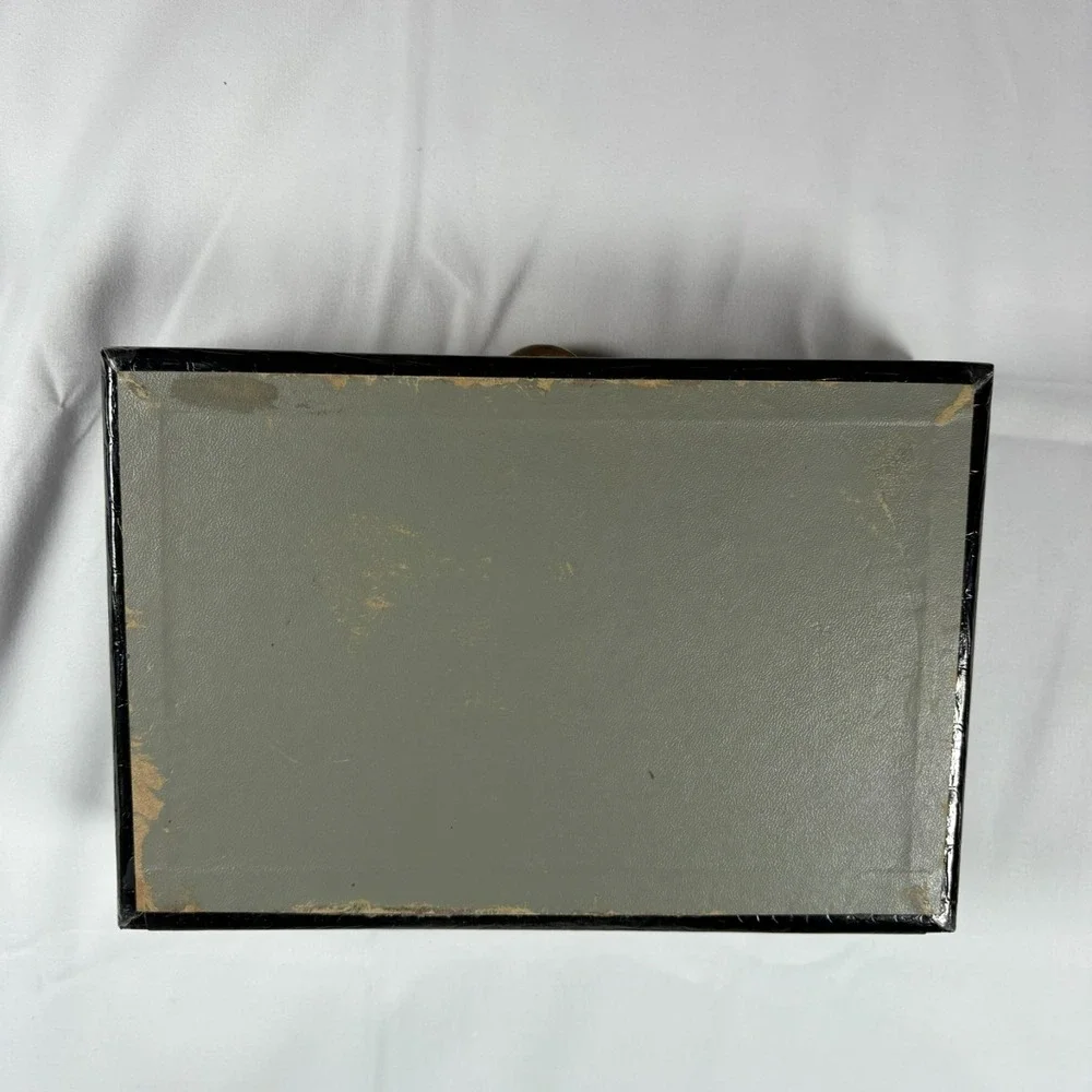 Buxton Black Velvet Jewelry Box Organizer Ring Holder Rectangle Case